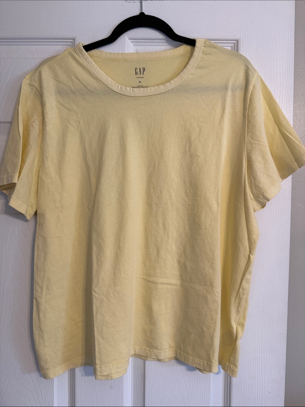 GAP Men’s Short-Sleeve Crew T-Shirt in Light Yellow